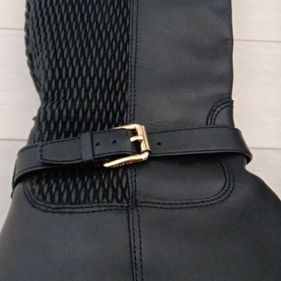 Cole Haan Women's Leather Galina Knee High Boots Black Size 8.5B - Picture 2 of 6